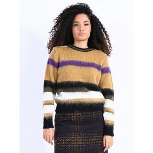 Lili Sidonio Multicolor Brushed Striped Sweater Wool Blend Size Small Women's